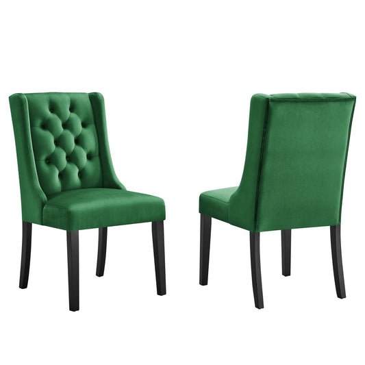 Baronet Performance Velvet Dining Chairs - Set of 2 Emerald EEI-5013-EME