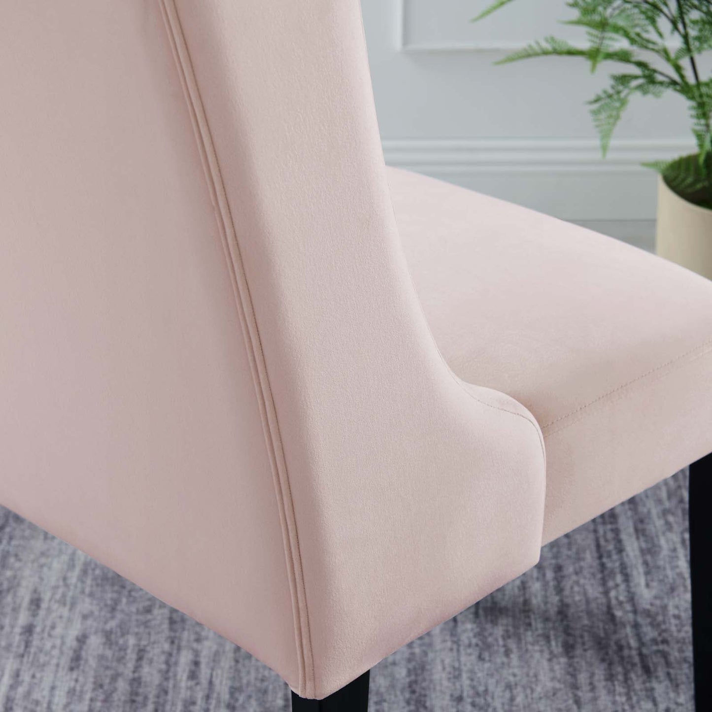 Baronet Performance Velvet Dining Chairs - Set of 2 Pink EEI-5013-PNK