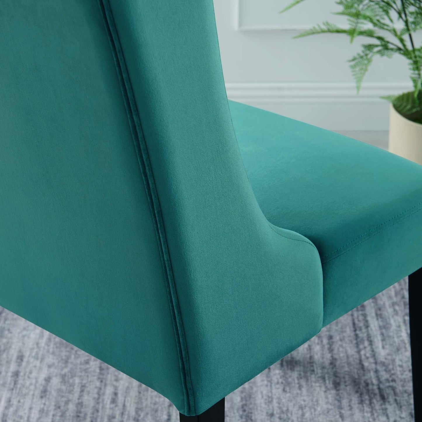 Baronet Performance Velvet Dining Chairs - Set of 2 Teal EEI-5013-TEA