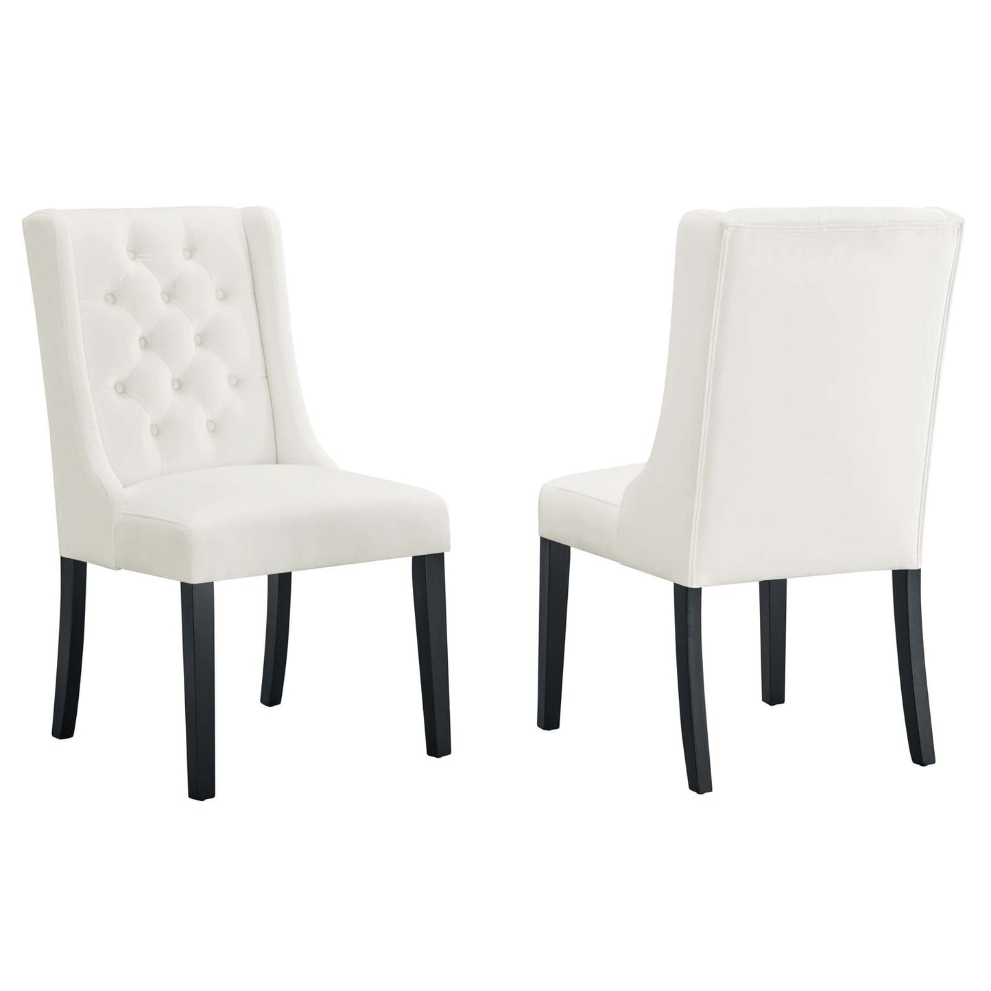 Baronet Performance Velvet Dining Chairs - Set of 2 White EEI-5013-WHI