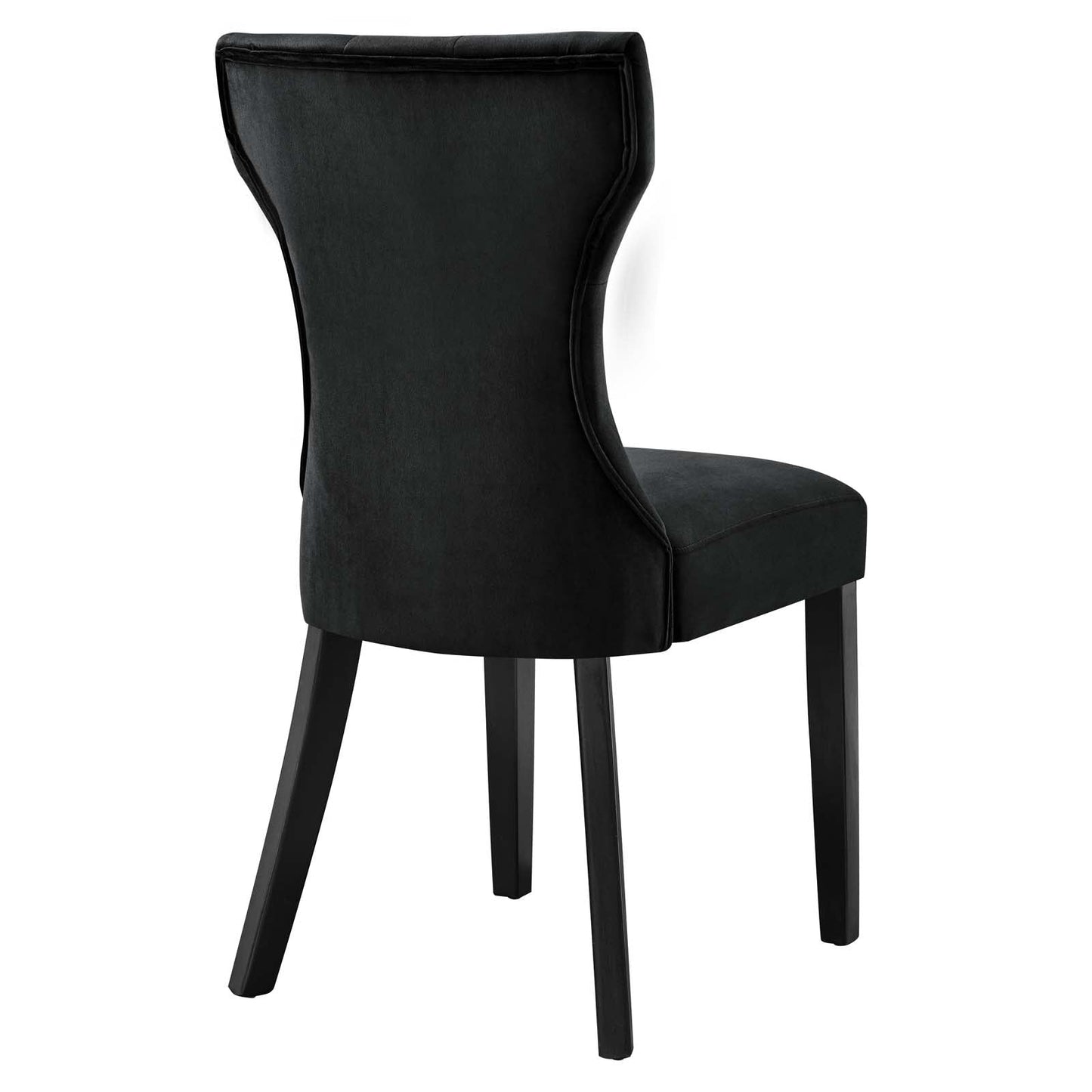 Silhouette Performance Velvet Dining Chairs - Set of 2 Black EEI-5014-BLK