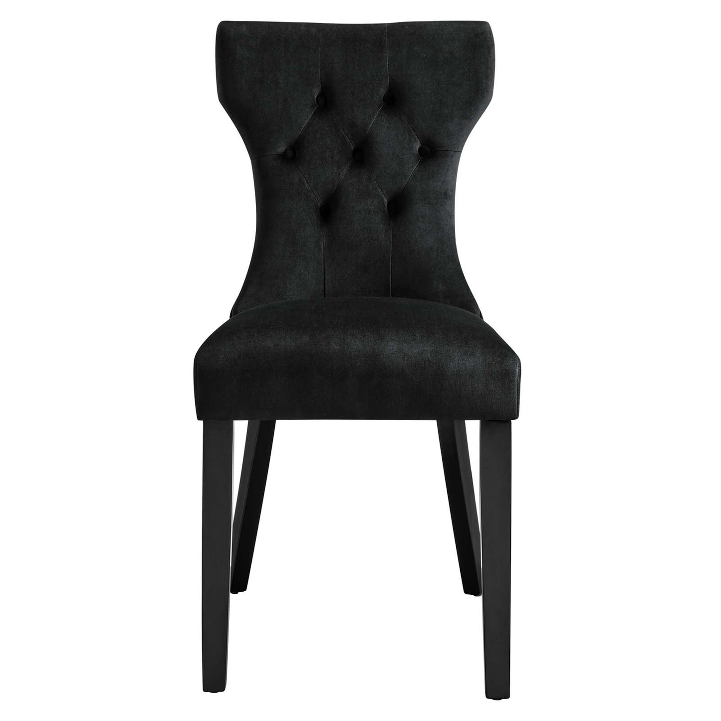 Silhouette Performance Velvet Dining Chairs - Set of 2 Black EEI-5014-BLK