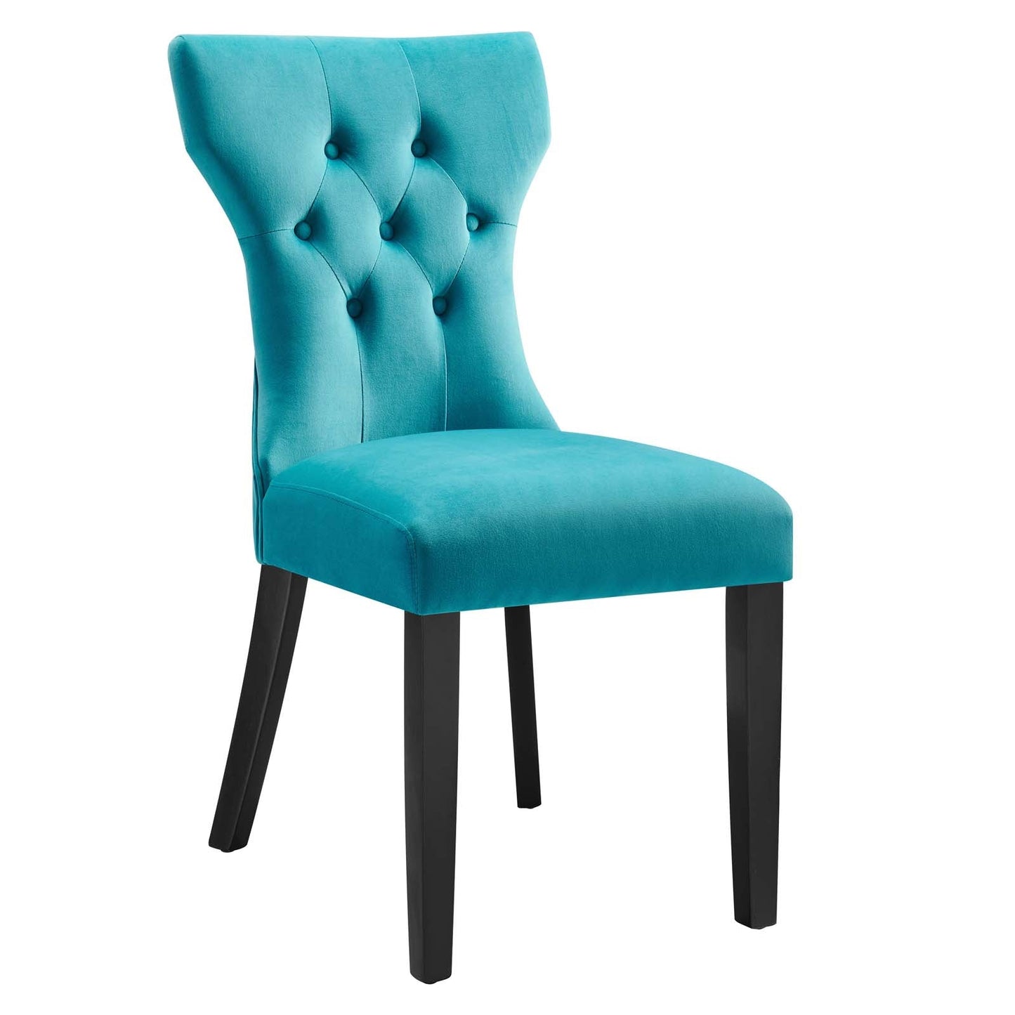 Silhouette Performance Velvet Dining Chairs - Set of 2 Blue EEI-5014-BLU