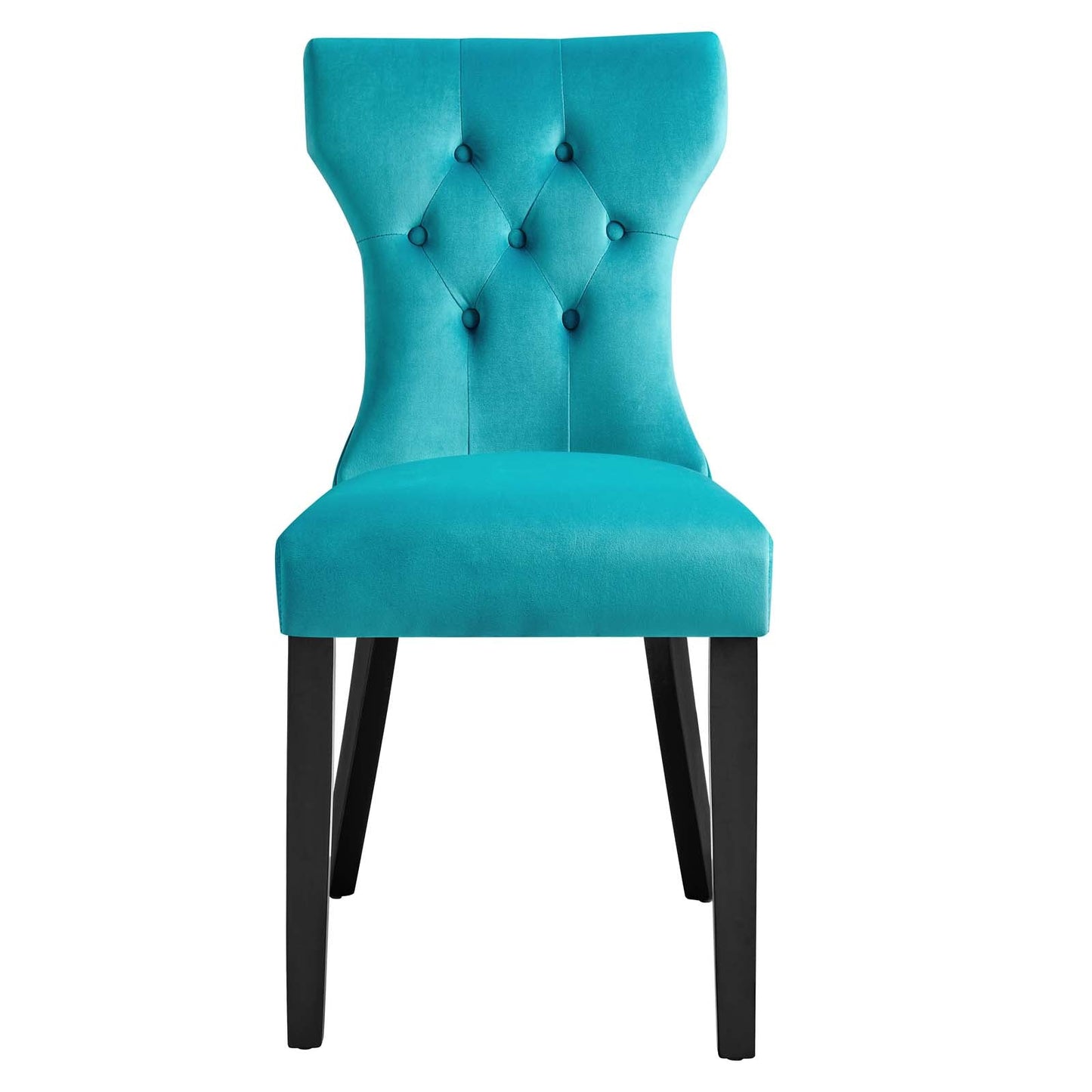 Silhouette Performance Velvet Dining Chairs - Set of 2 Blue EEI-5014-BLU