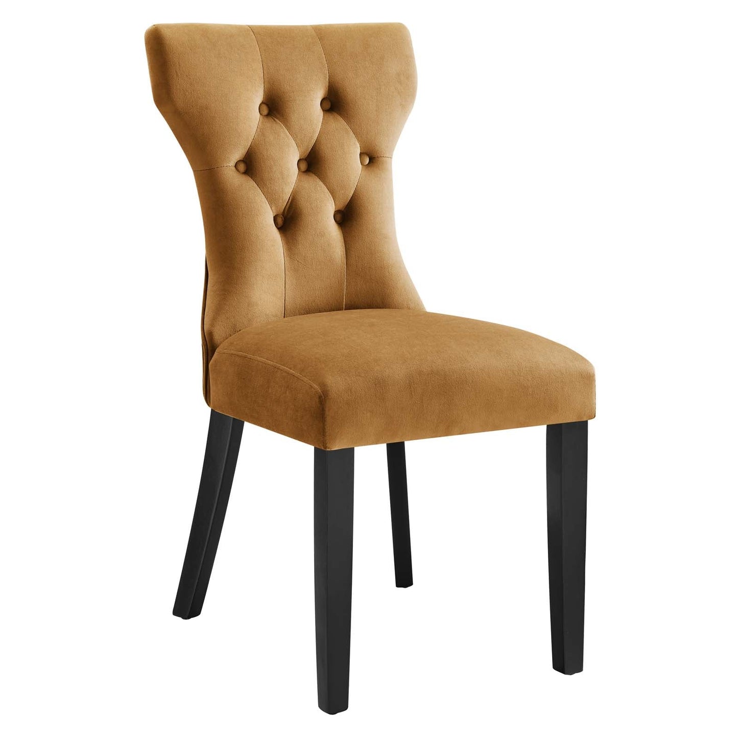 Silhouette Performance Velvet Dining Chairs - Set of 2 Cognac EEI-5014-COG