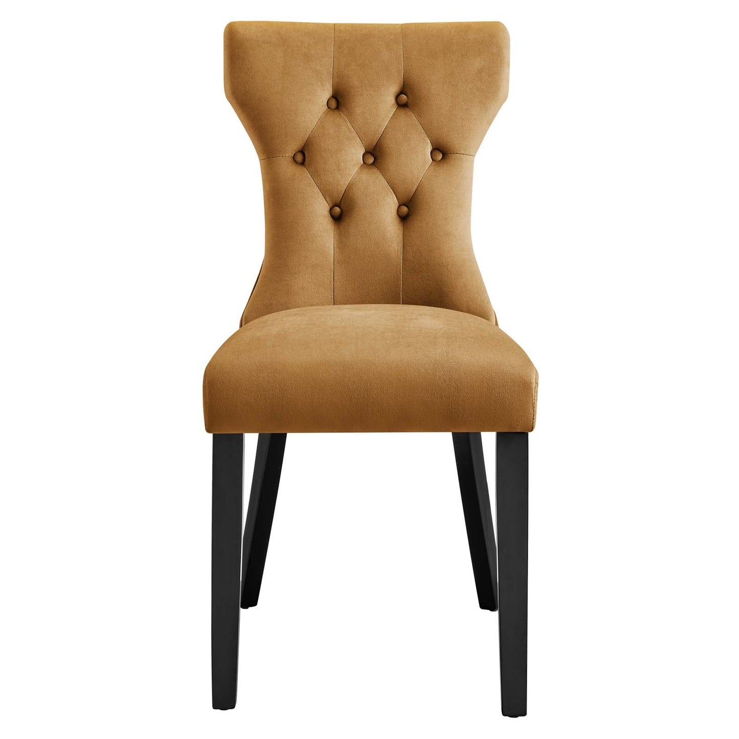 Silhouette Performance Velvet Dining Chairs - Set of 2 Cognac EEI-5014-COG