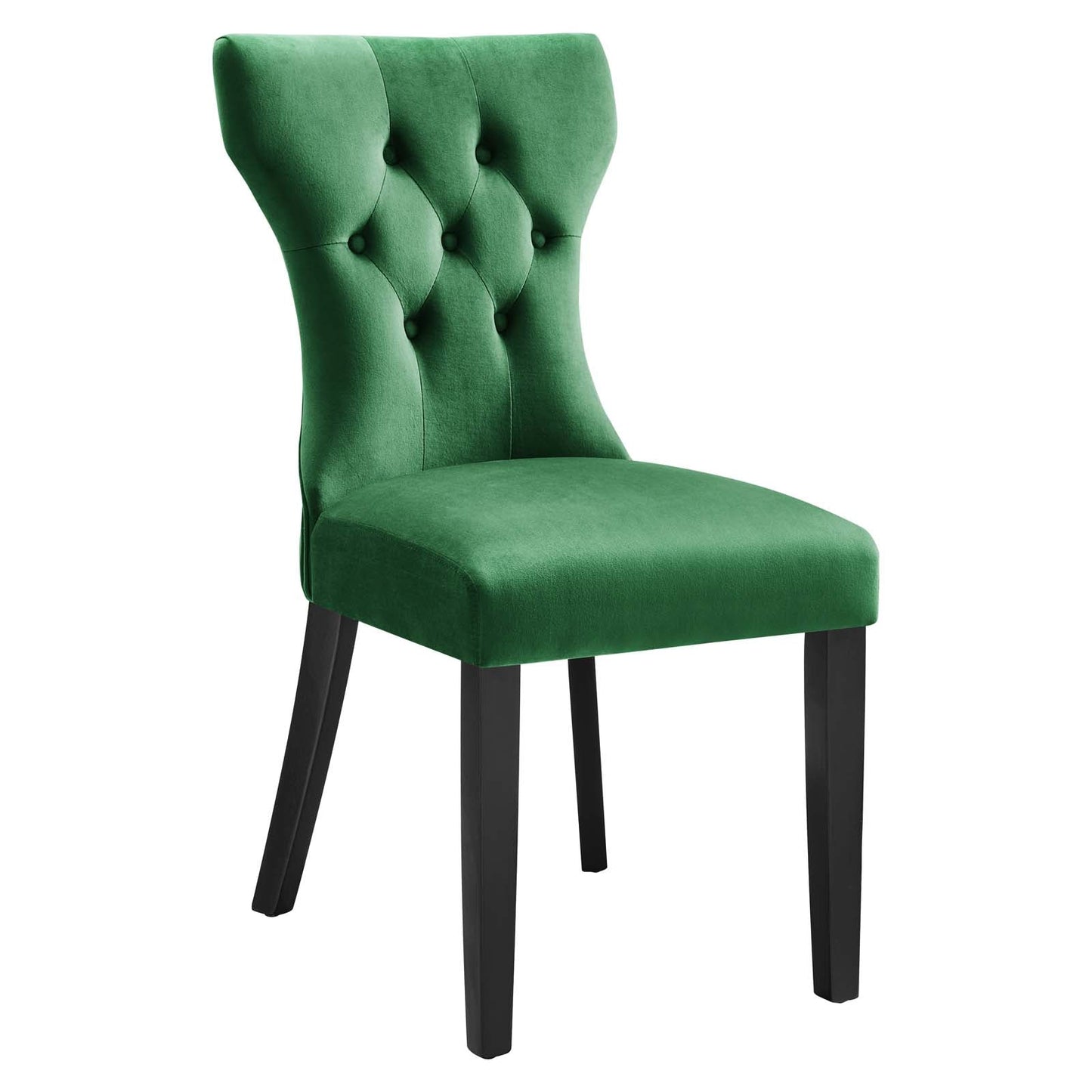 Silhouette Performance Velvet Dining Chairs - Set of 2 Emerald EEI-5014-EME