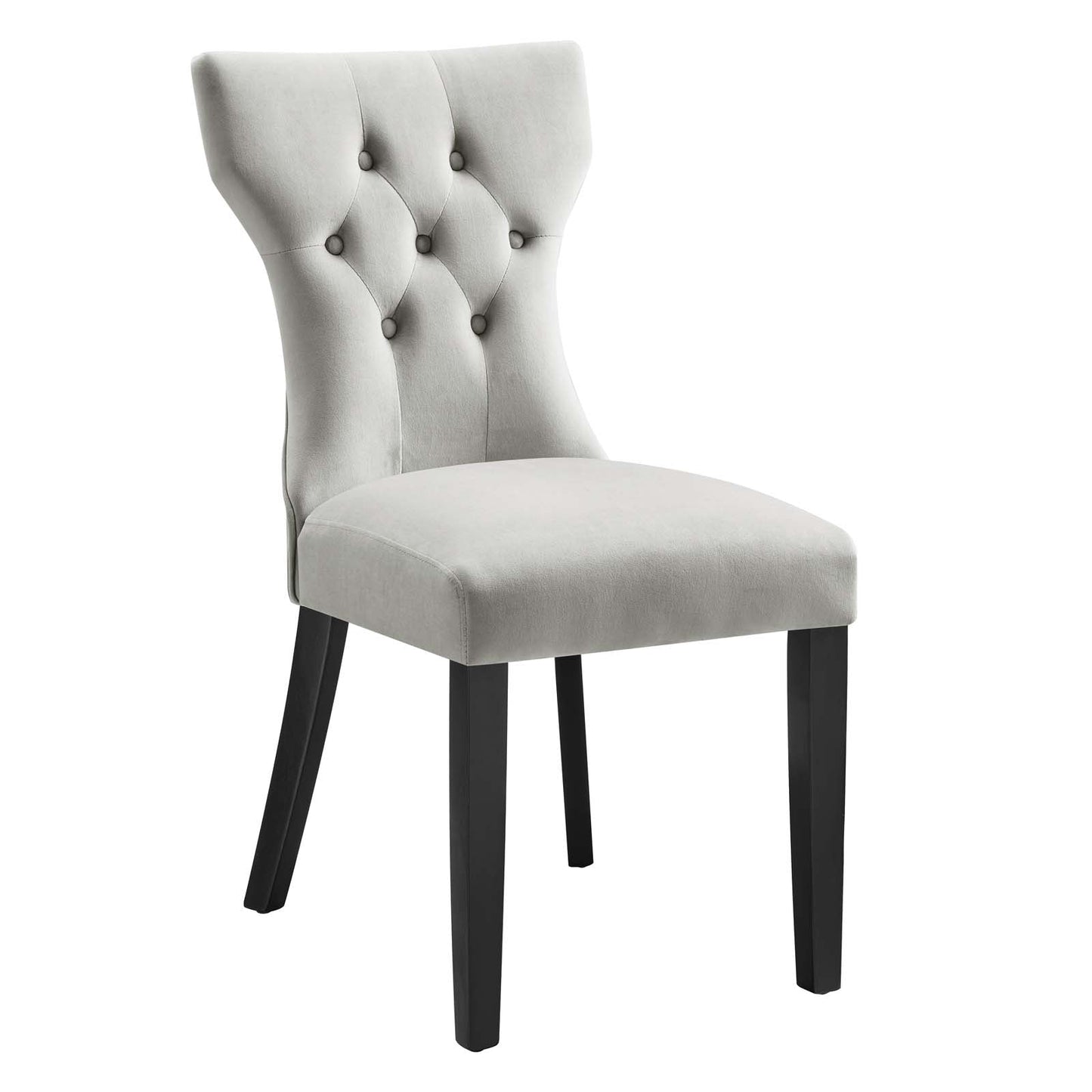 Silhouette Performance Velvet Dining Chairs - Set of 2 Light Gray EEI-5014-LGR