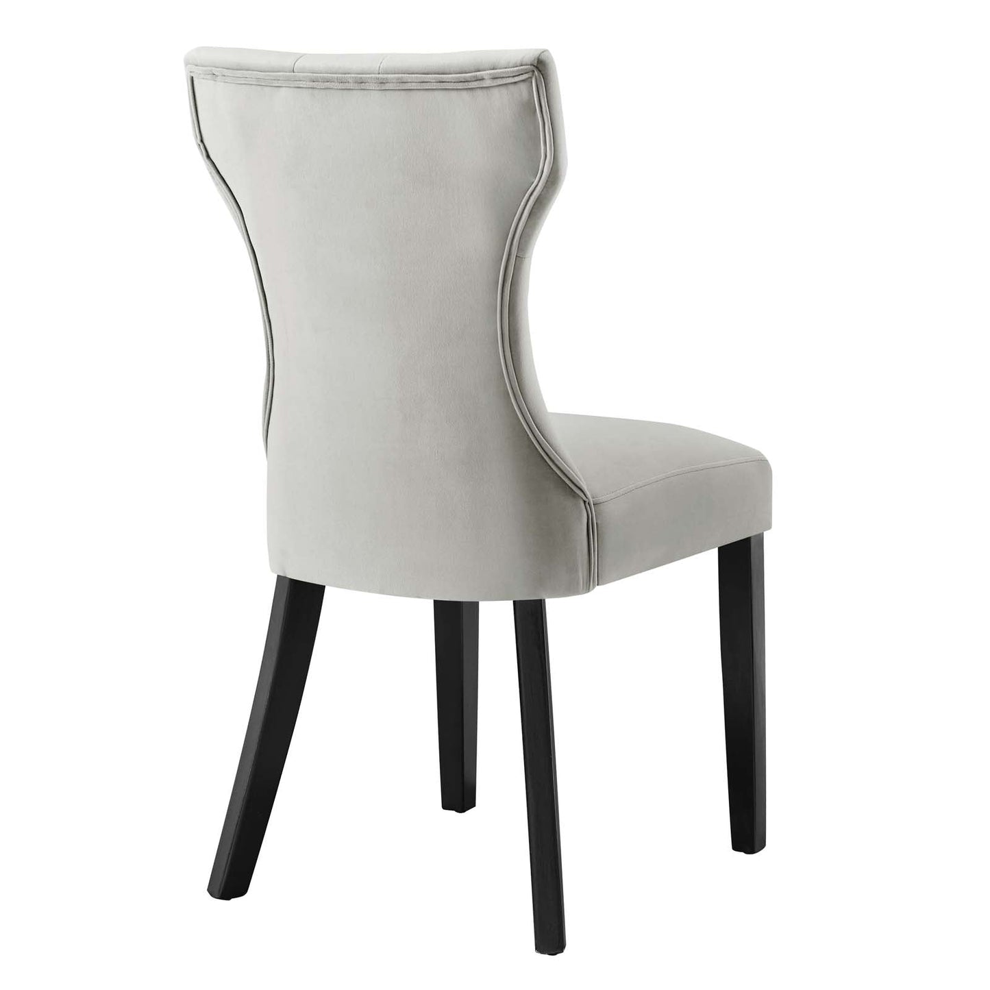 Silhouette Performance Velvet Dining Chairs - Set of 2 Light Gray EEI-5014-LGR