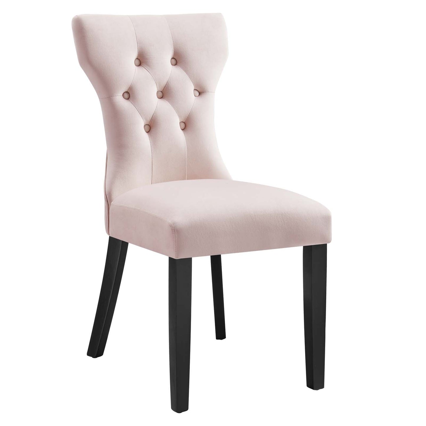 Silhouette Performance Velvet Dining Chairs - Set of 2 Pink EEI-5014-PNK