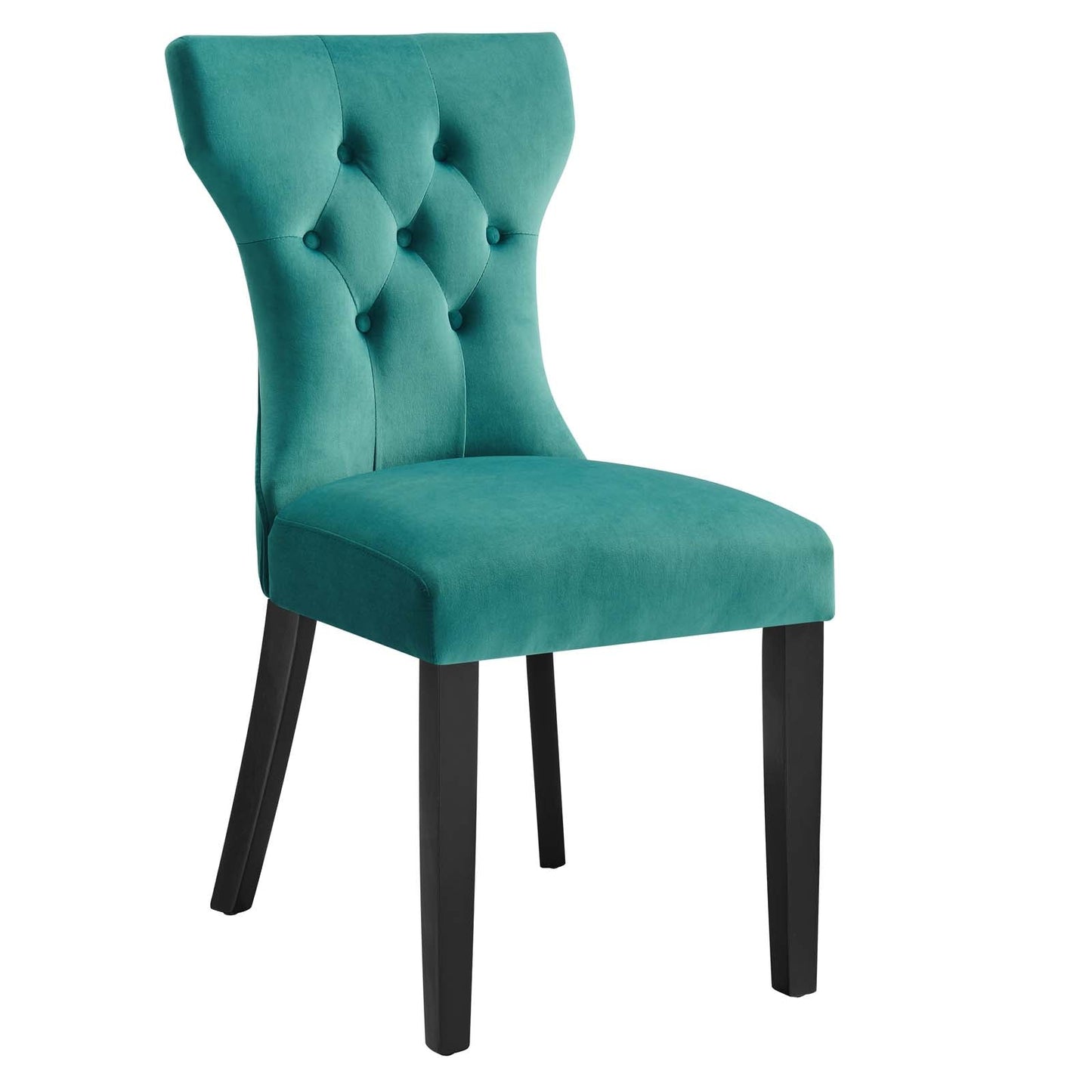 Silhouette Performance Velvet Dining Chairs - Set of 2 Teal EEI-5014-TEA