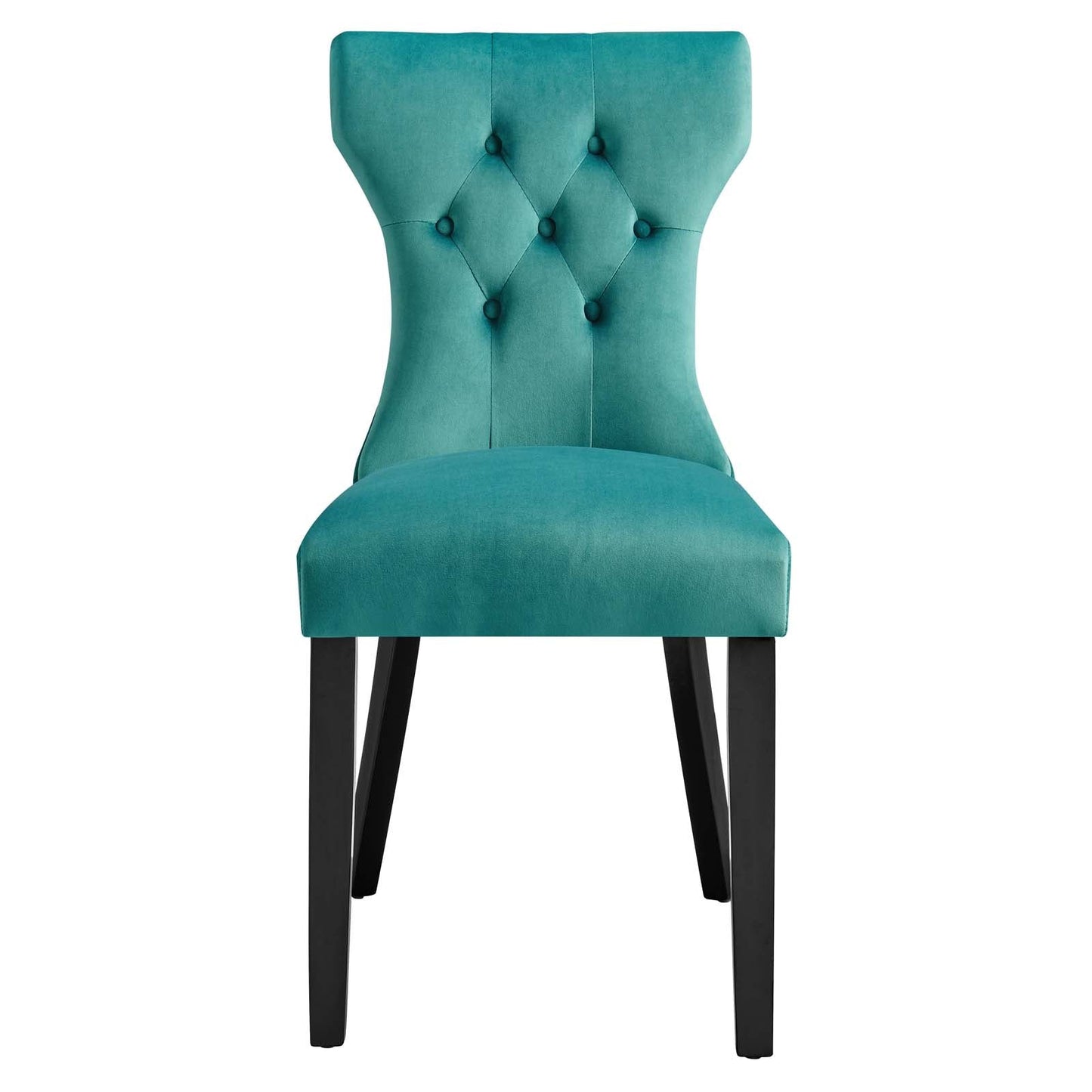 Silhouette Performance Velvet Dining Chairs - Set of 2 Teal EEI-5014-TEA