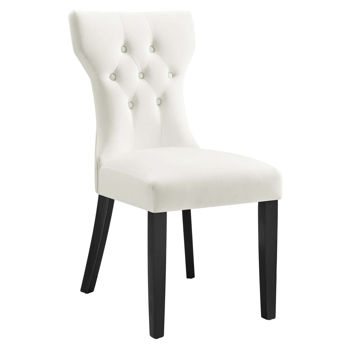 Silhouette Performance Velvet Dining Chairs - Set of 2 White EEI-5014-WHI