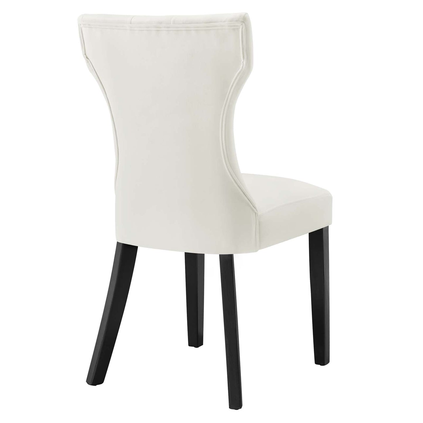 Silhouette Performance Velvet Dining Chairs - Set of 2 White EEI-5014-WHI