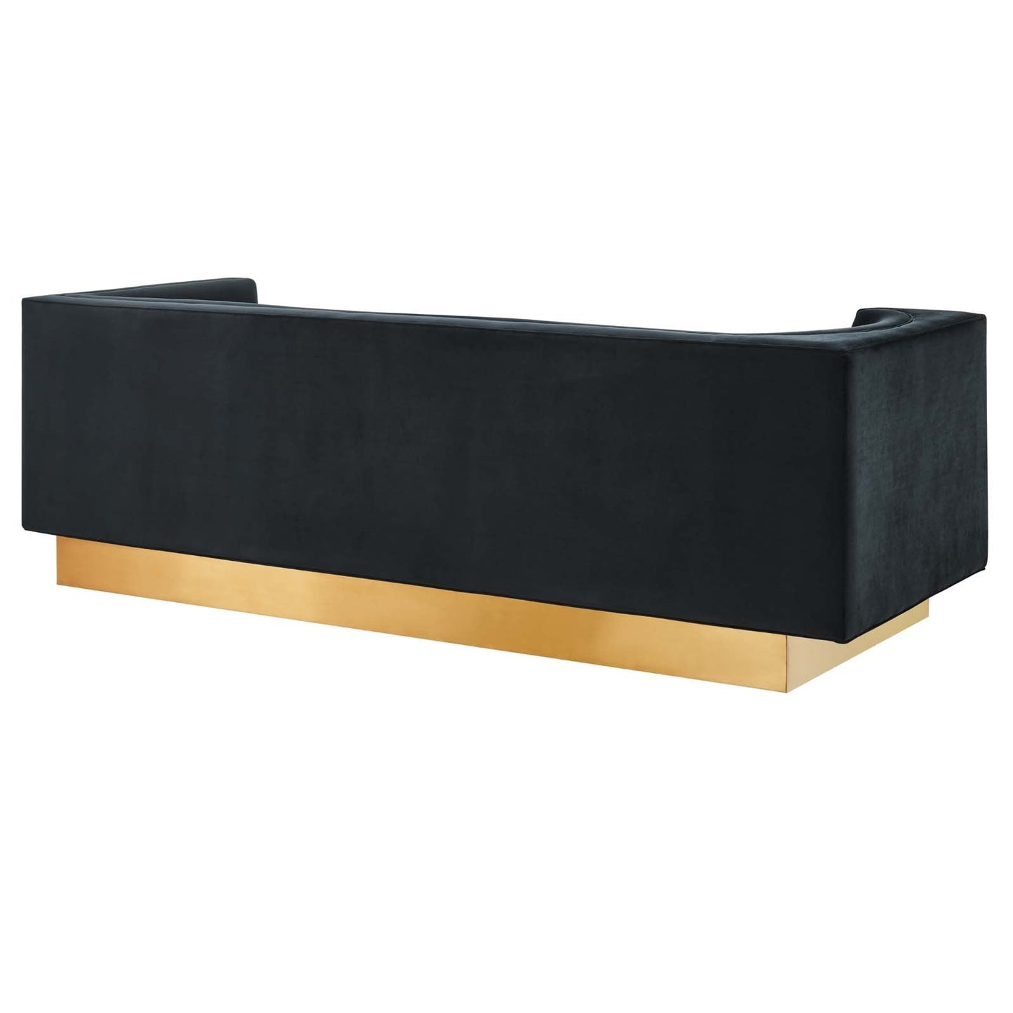 Eminence Upholstered Performance Velvet Sofa Black EEI-5016-BLK