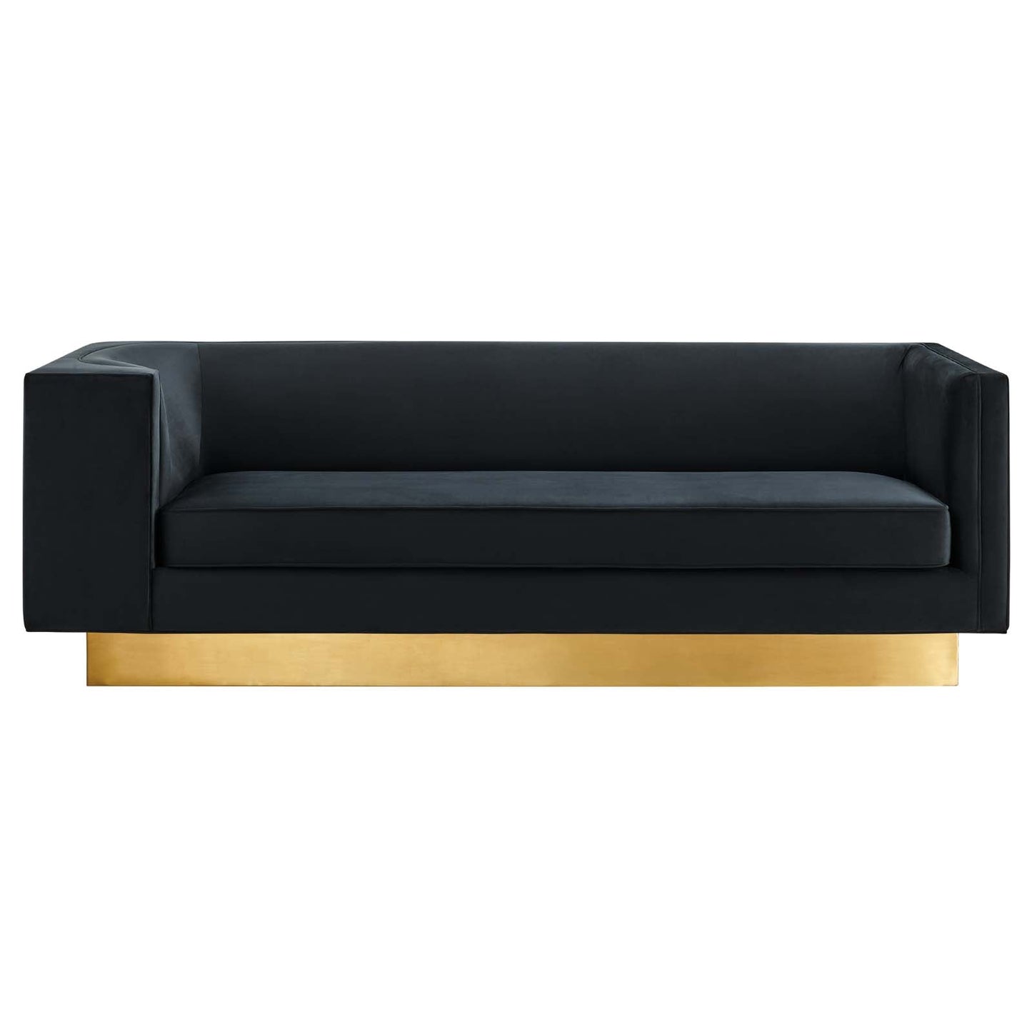 Eminence Upholstered Performance Velvet Sofa Black EEI-5016-BLK