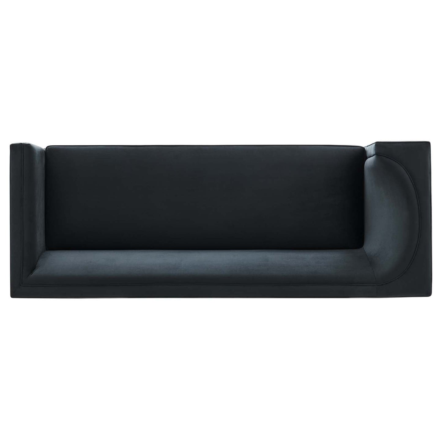 Eminence Upholstered Performance Velvet Sofa Black EEI-5016-BLK