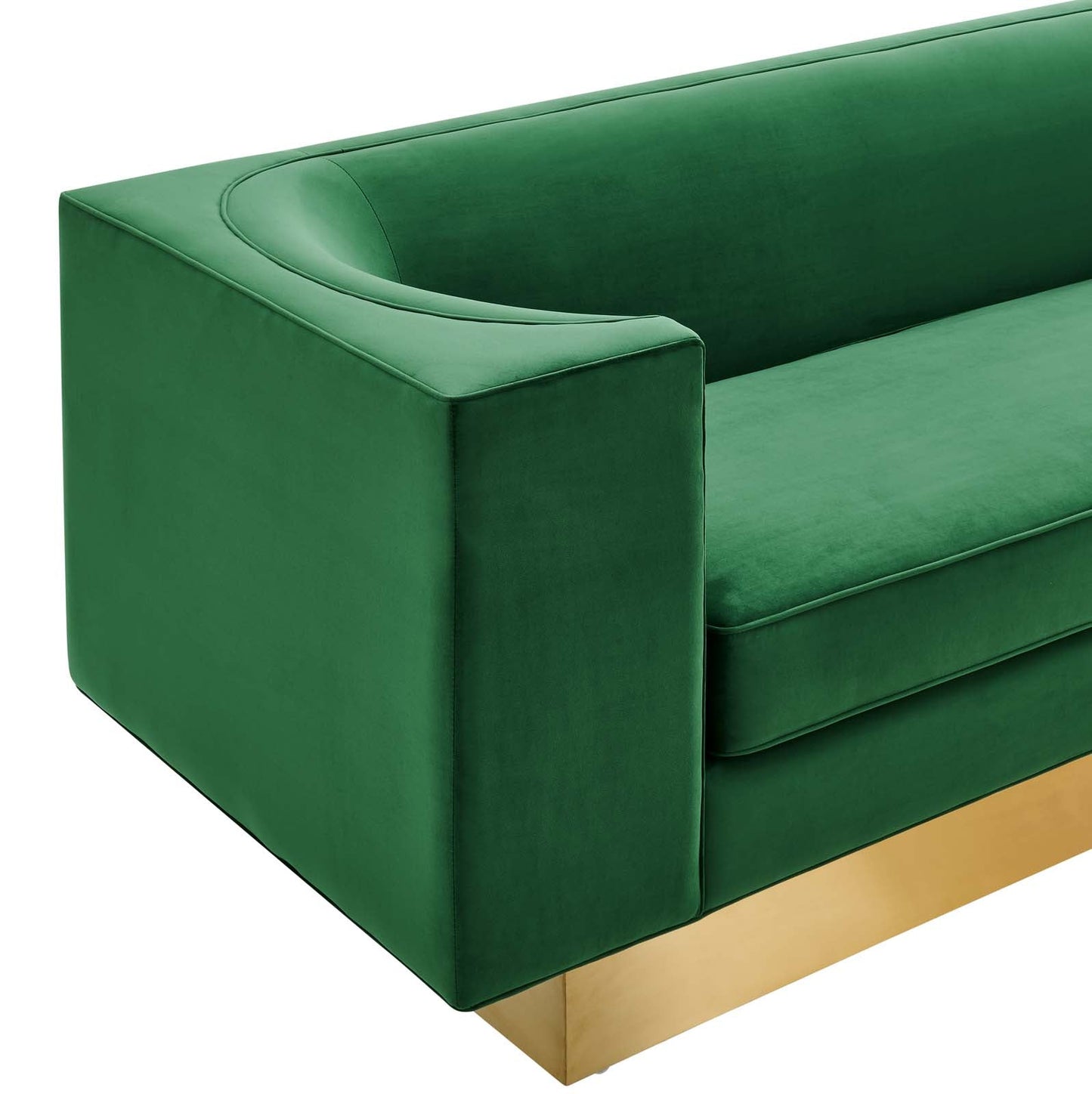 Eminence Upholstered Performance Velvet Sofa Emerald EEI-5016-EME