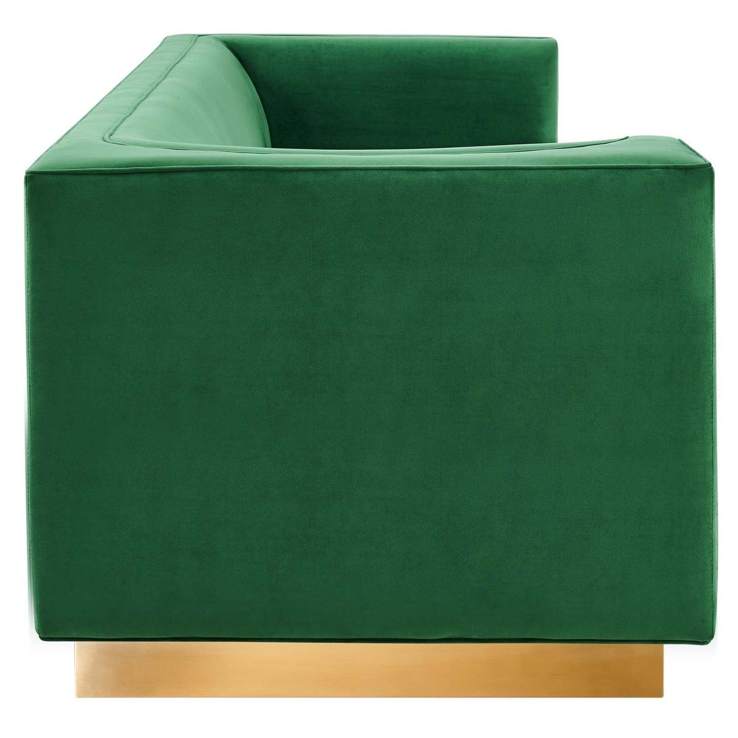 Eminence Upholstered Performance Velvet Sofa Emerald EEI-5016-EME