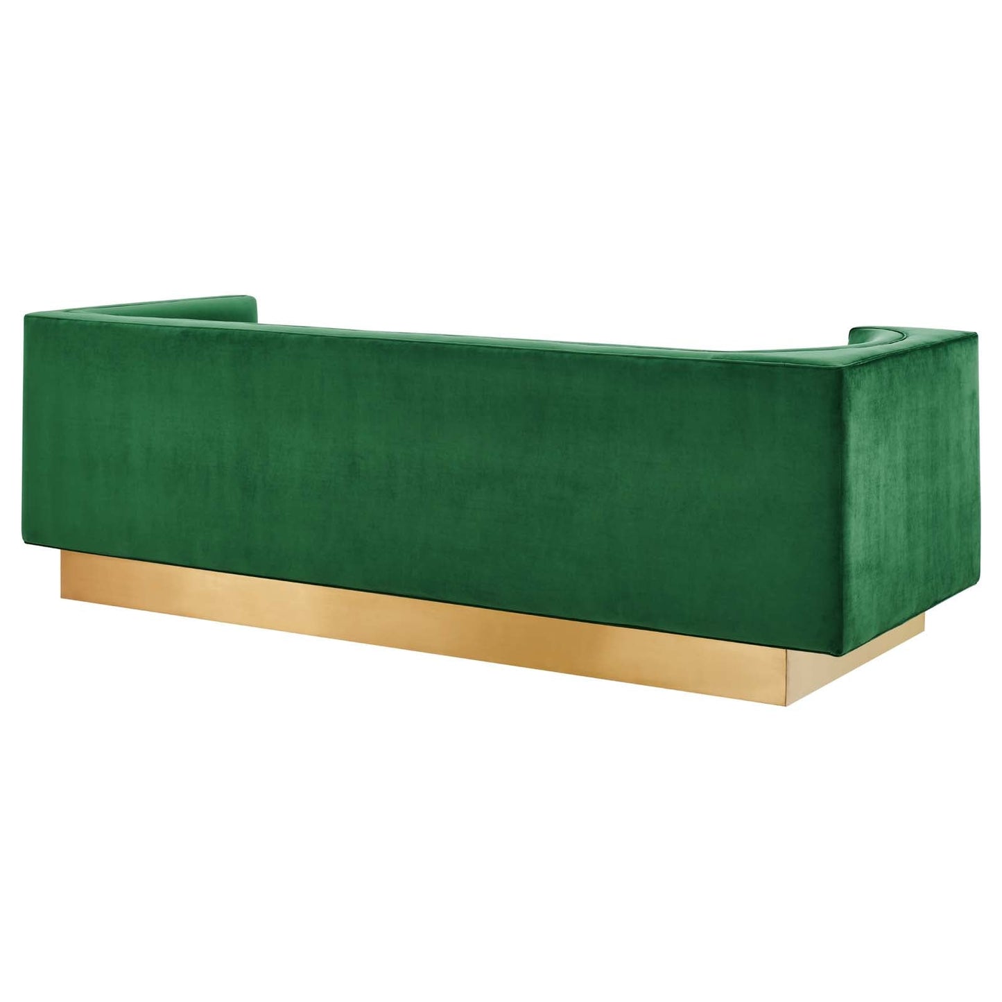 Eminence Upholstered Performance Velvet Sofa Emerald EEI-5016-EME