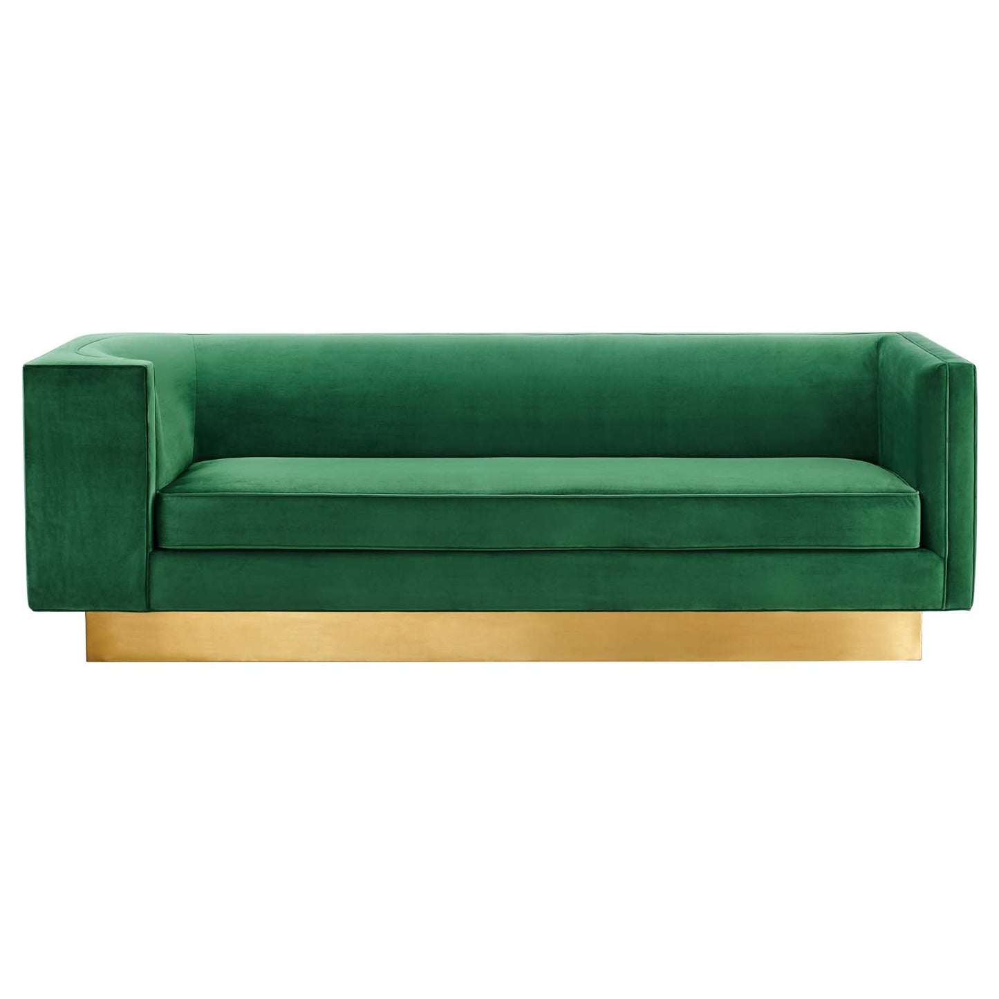 Eminence Upholstered Performance Velvet Sofa Emerald EEI-5016-EME