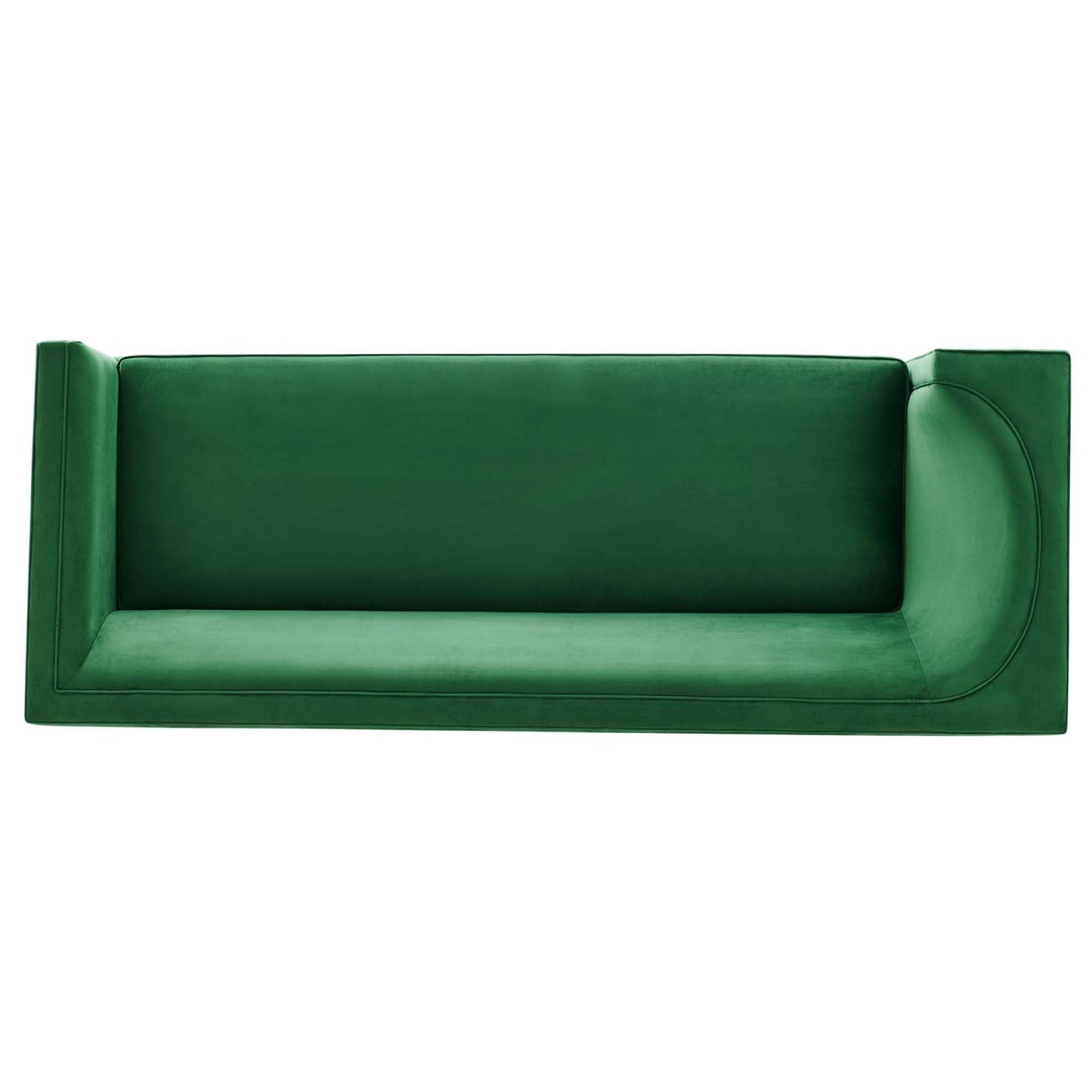 Eminence Upholstered Performance Velvet Sofa Emerald EEI-5016-EME