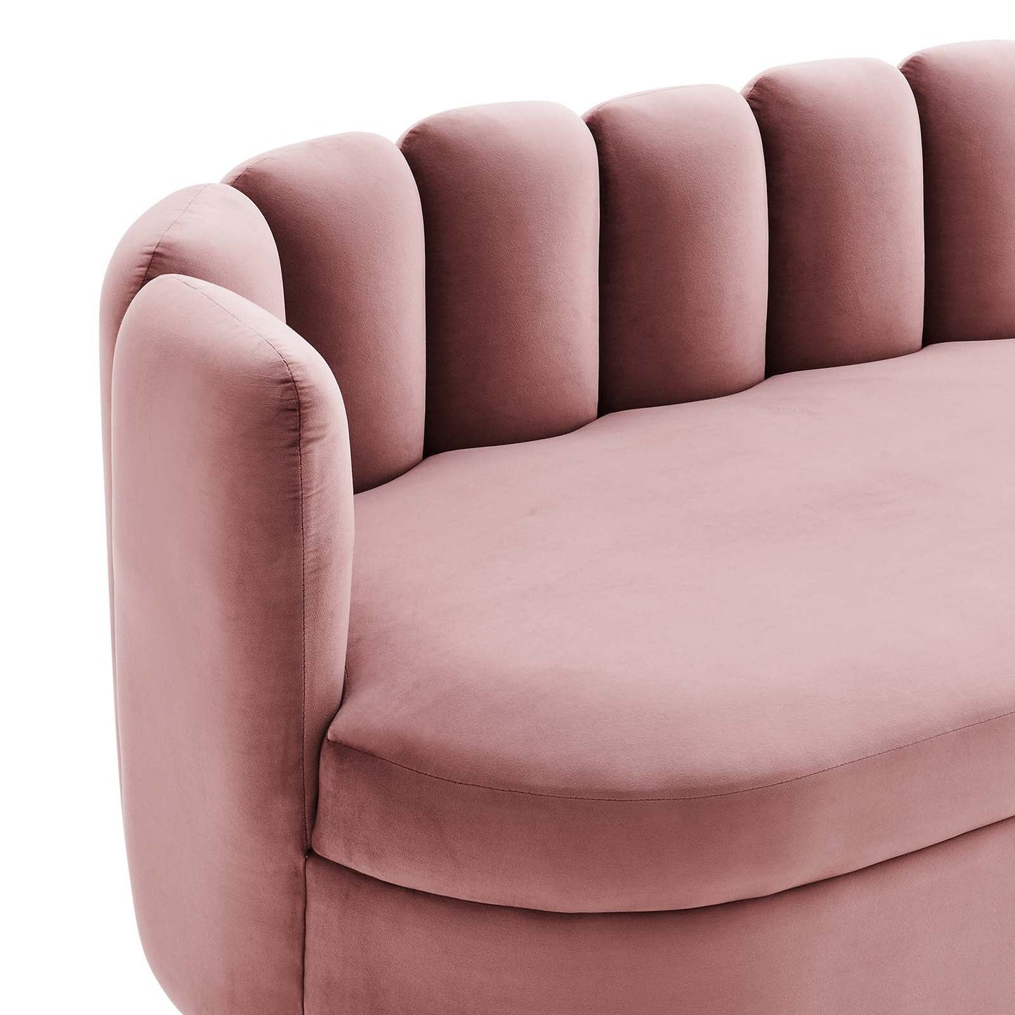 Victoria Channel Tufted Performance Velvet Sofa Dusty Rose EEI-5017-DUS