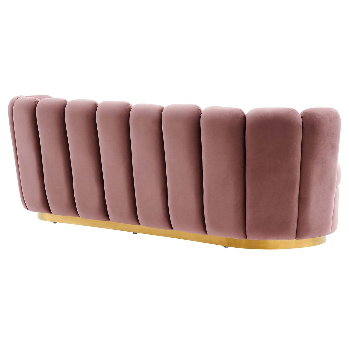 Victoria Channel Tufted Performance Velvet Sofa Dusty Rose EEI-5017-DUS