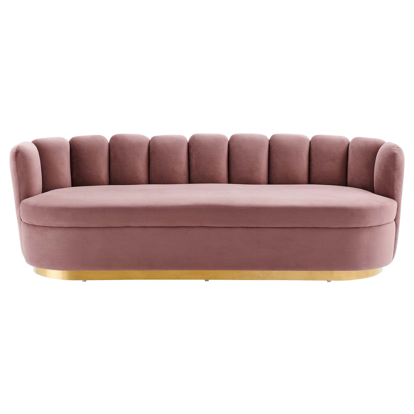 Victoria Channel Tufted Performance Velvet Sofa Dusty Rose EEI-5017-DUS