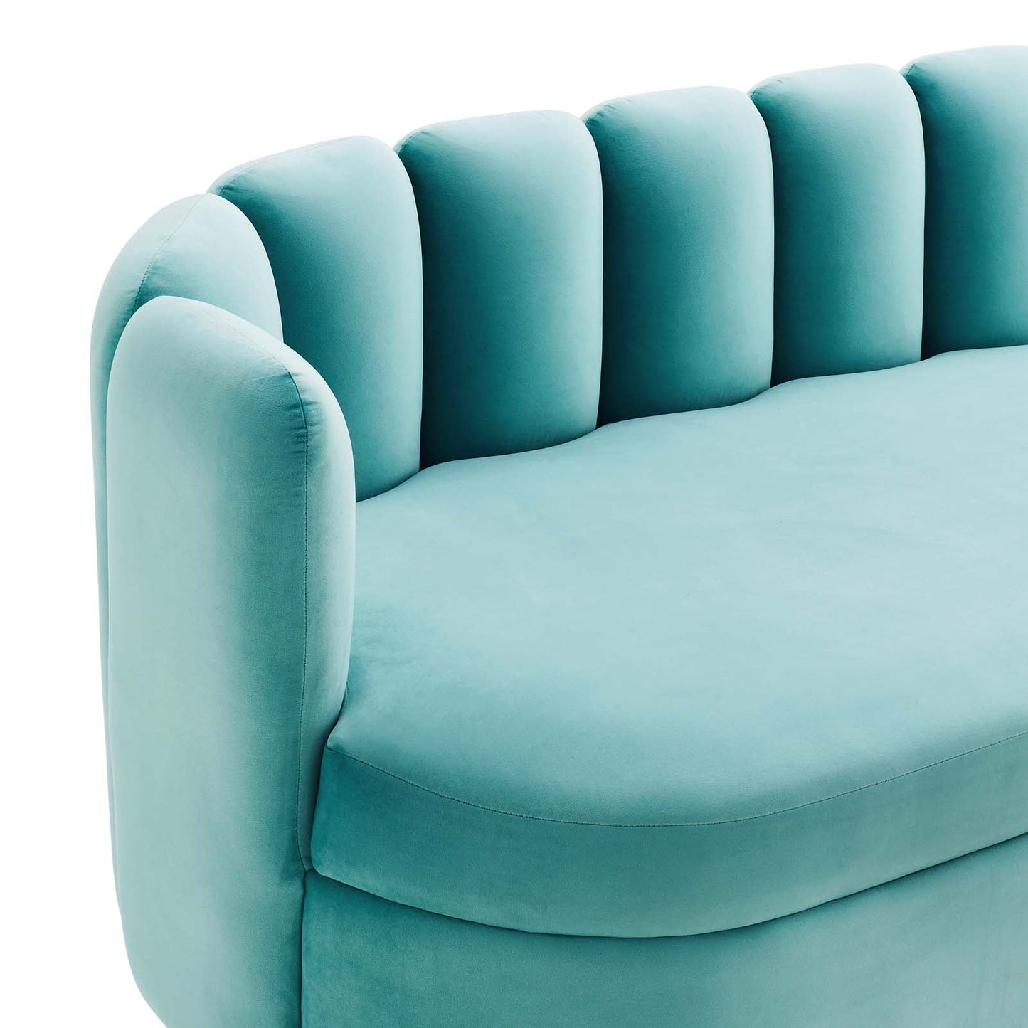 Victoria Channel Tufted Performance Velvet Sofa Mint EEI-5017-MIN