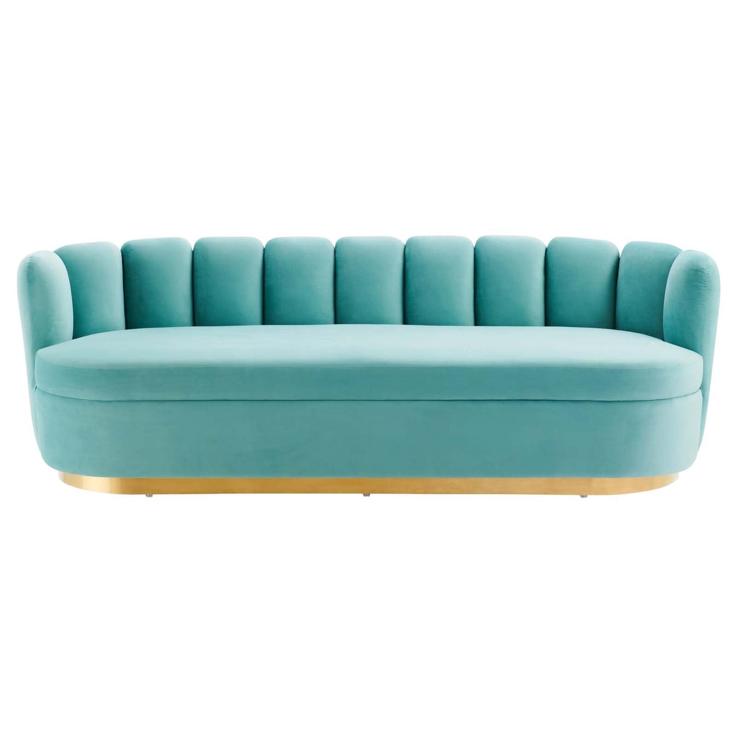 Victoria Channel Tufted Performance Velvet Sofa Mint EEI-5017-MIN