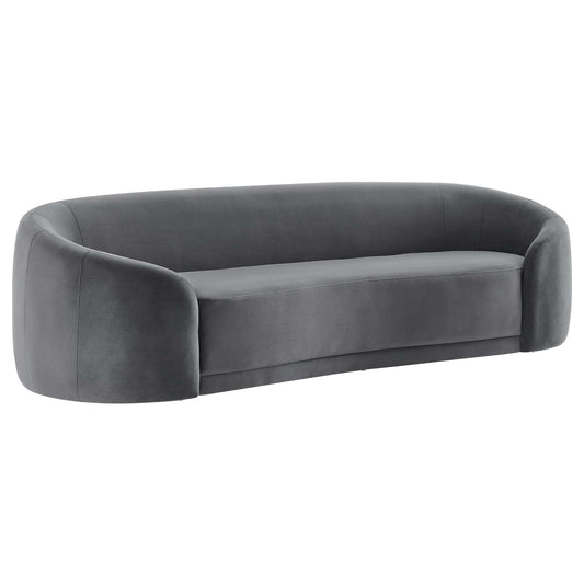 Contessa Performance Velvet Sofa Gray EEI-5018-GRY