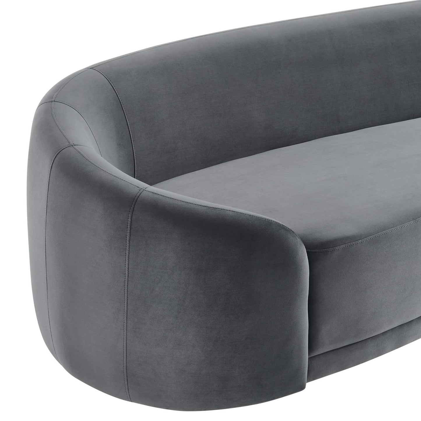 Contessa Performance Velvet Sofa Gray EEI-5018-GRY