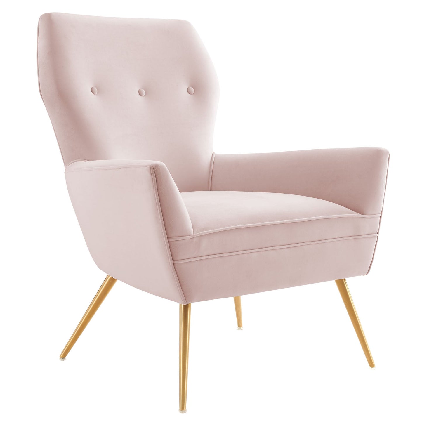 Renata Button Tufted Performance Velvet Armchair Pink EEI-5020-PNK