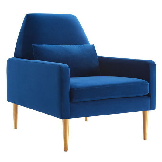 Liliana Performance Velvet Armchair Navy EEI-5021-NAV