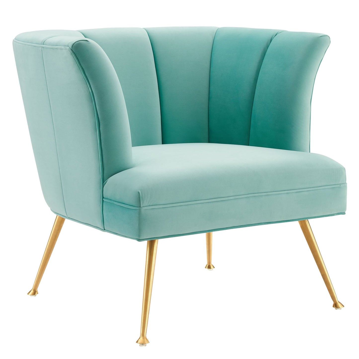 Veronica Channel Tufted Performance Velvet Armchair Mint EEI-5023-MIN