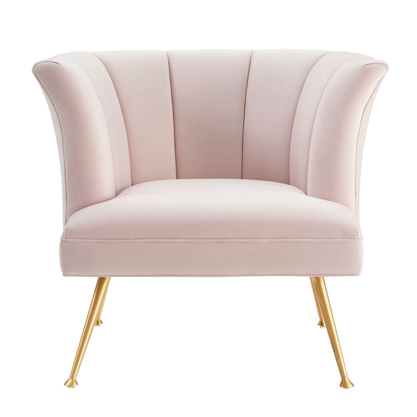 Veronica Channel Tufted Performance Velvet Armchair Pink EEI-5023-PNK