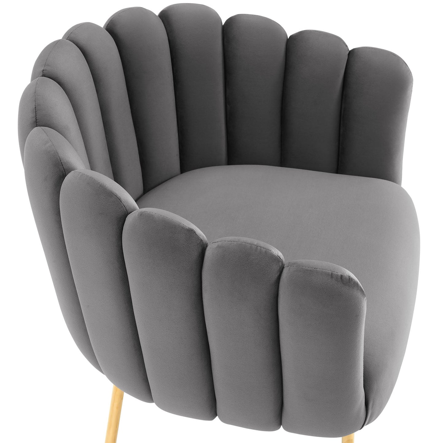 Sanna Channel Tufted Performance Velvet Armchair Gray EEI-5024-GRY