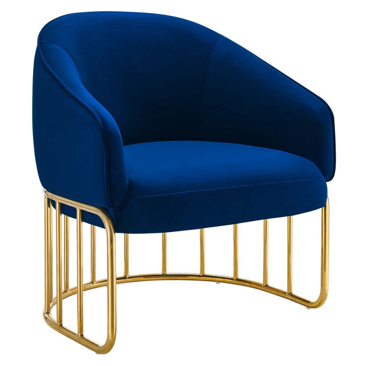 Legacy Performance Velvet Armchair Navy EEI-5025-NAV