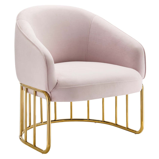 Legacy Performance Velvet Armchair Pink EEI-5025-PNK