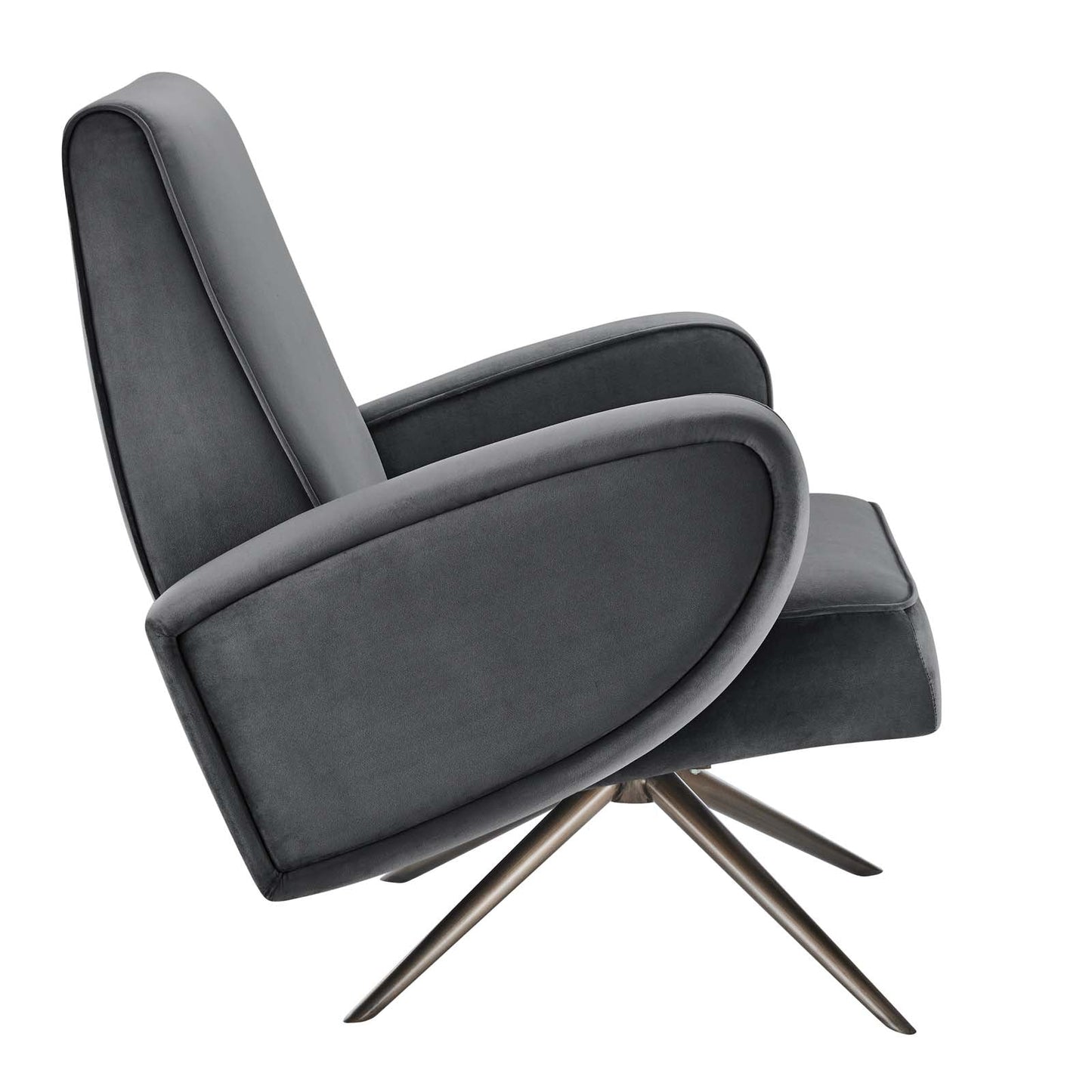 Superior Performance Velvet Swivel Chair Gray EEI-5027-GRY