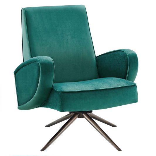 Superior Performance Velvet Swivel Chair Teal EEI-5027-TEA