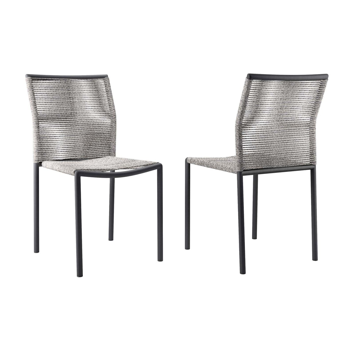 Serenity Outdoor Patio Chairs Set of 2 Light Gray EEI-5032-LGR