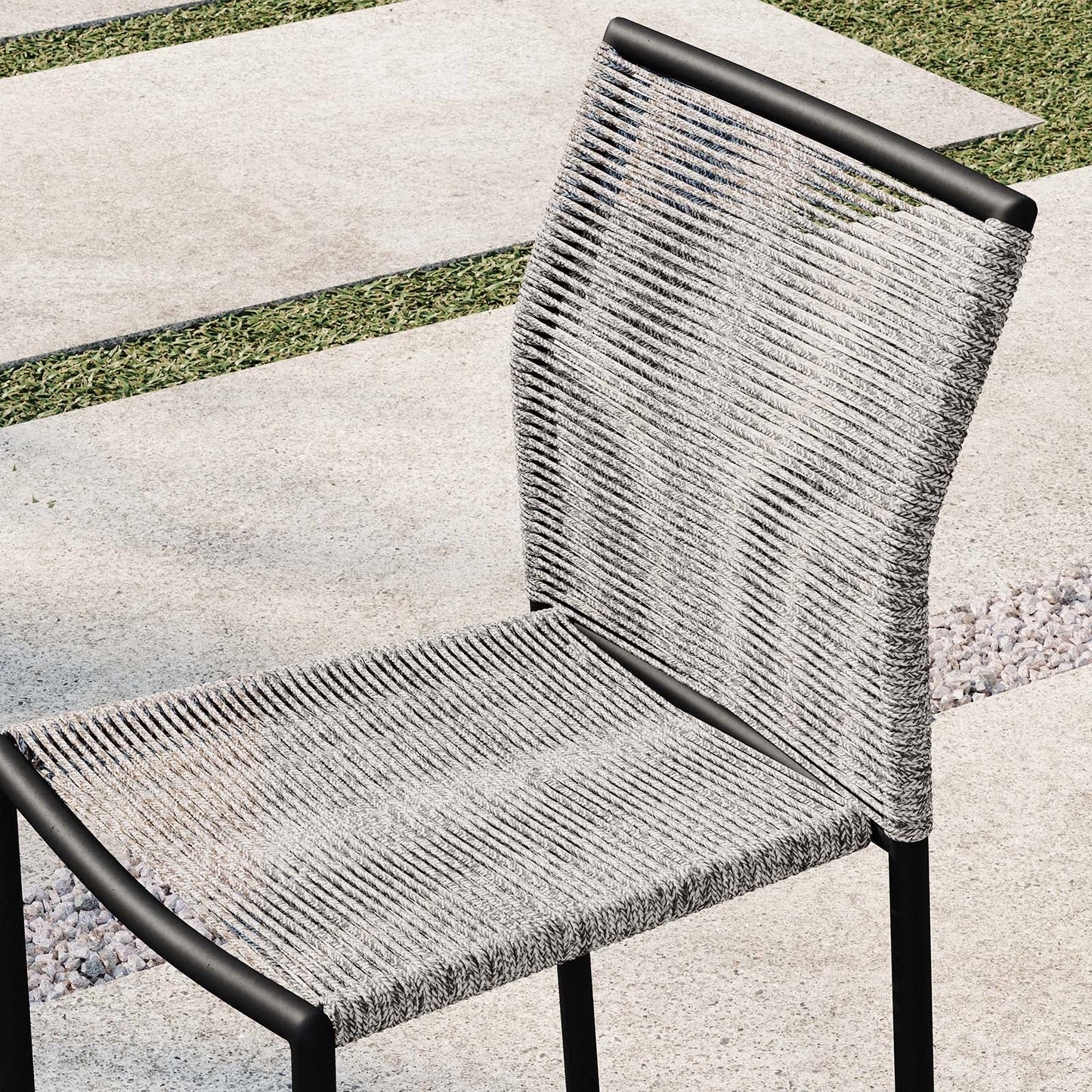 Serenity Outdoor Patio Chairs Set of 2 Light Gray EEI-5032-LGR