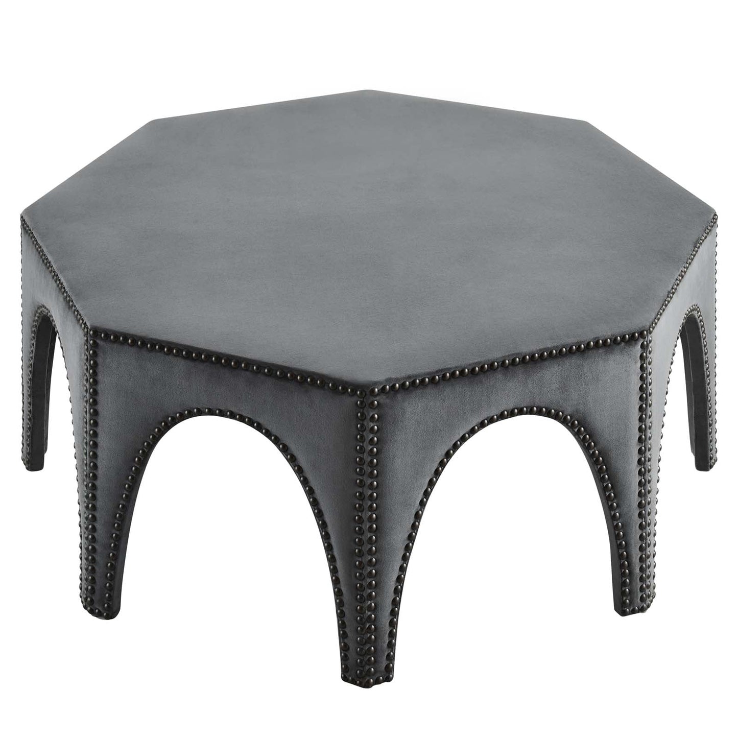 Victory Performance Velvet Ottoman Gray EEI-5035-GRY