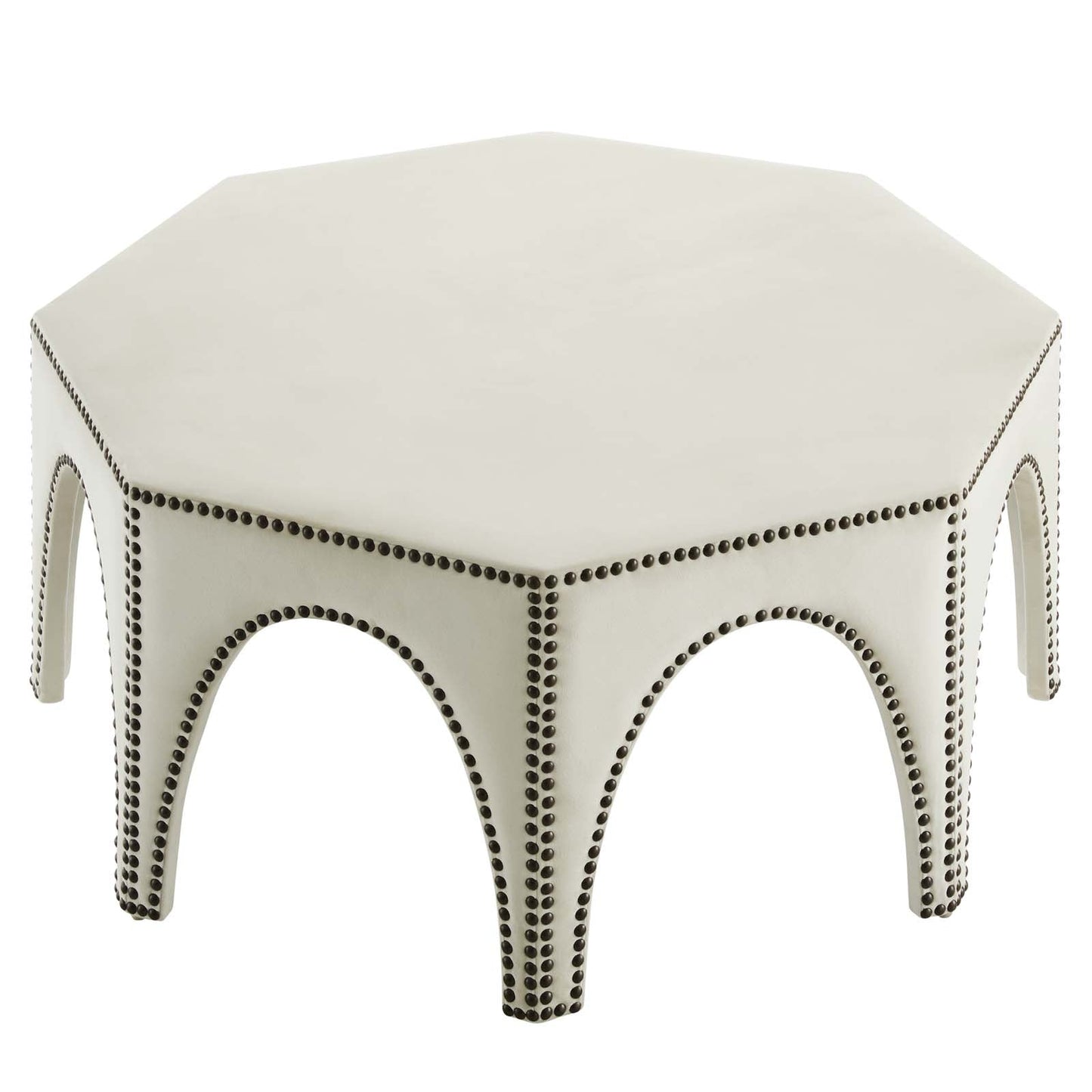 Victory Performance Velvet Ottoman Ivory EEI-5035-IVO