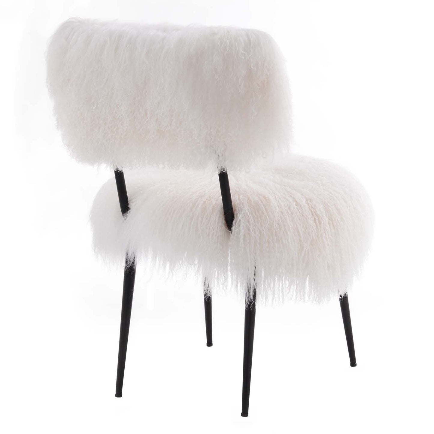 Skylar Sheepskin Chair White EEI-5039-WHI