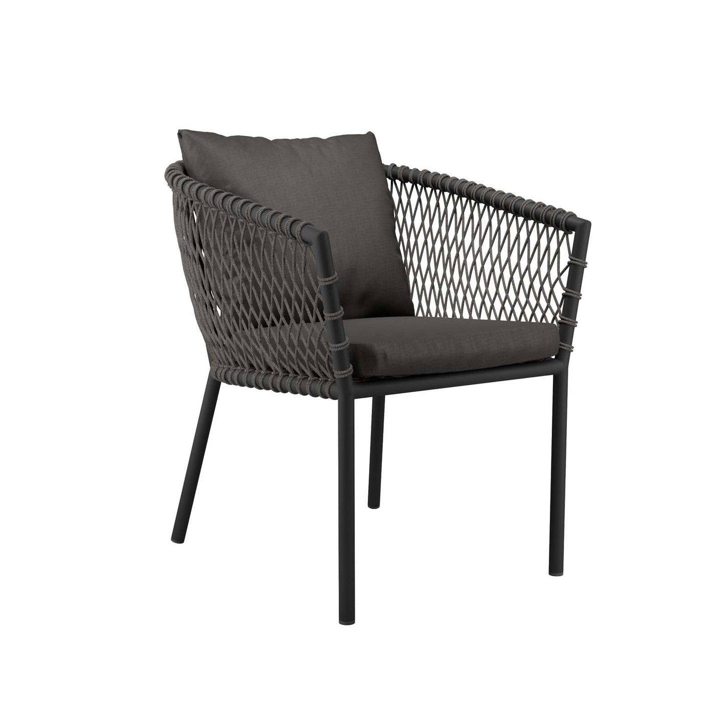 Sailor Outdoor Patio Dining Armchair Charcoal Charcoal EEI-5040-CHA-CHA