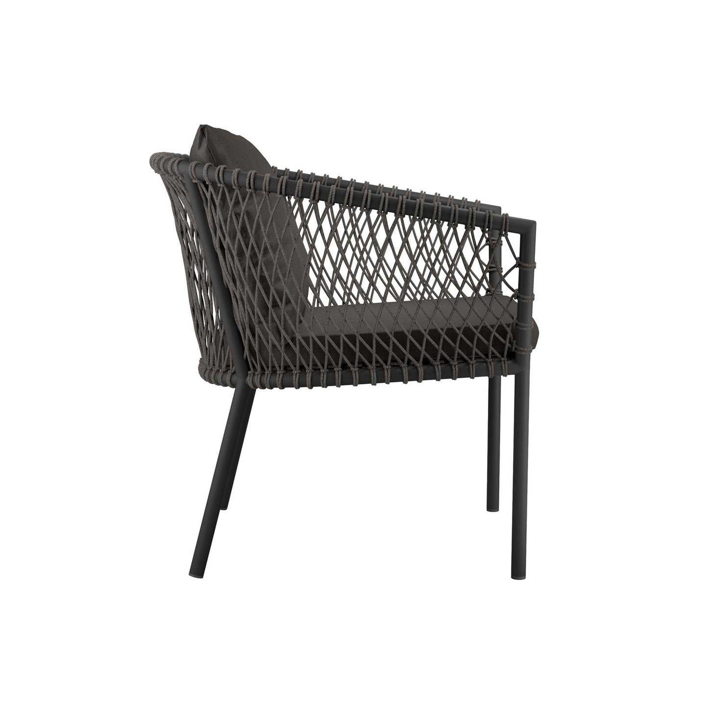 Sailor Outdoor Patio Dining Armchair Charcoal Charcoal EEI-5040-CHA-CHA