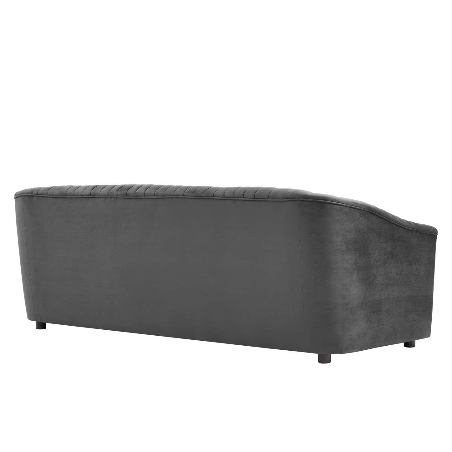 Announce Performance Velvet Channel Tufted Sofa Charcoal EEI-5053-CHA